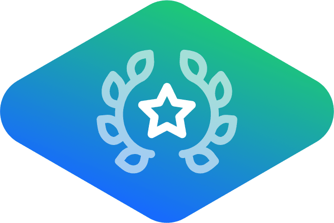 Icon with 3 person forms with stars above them